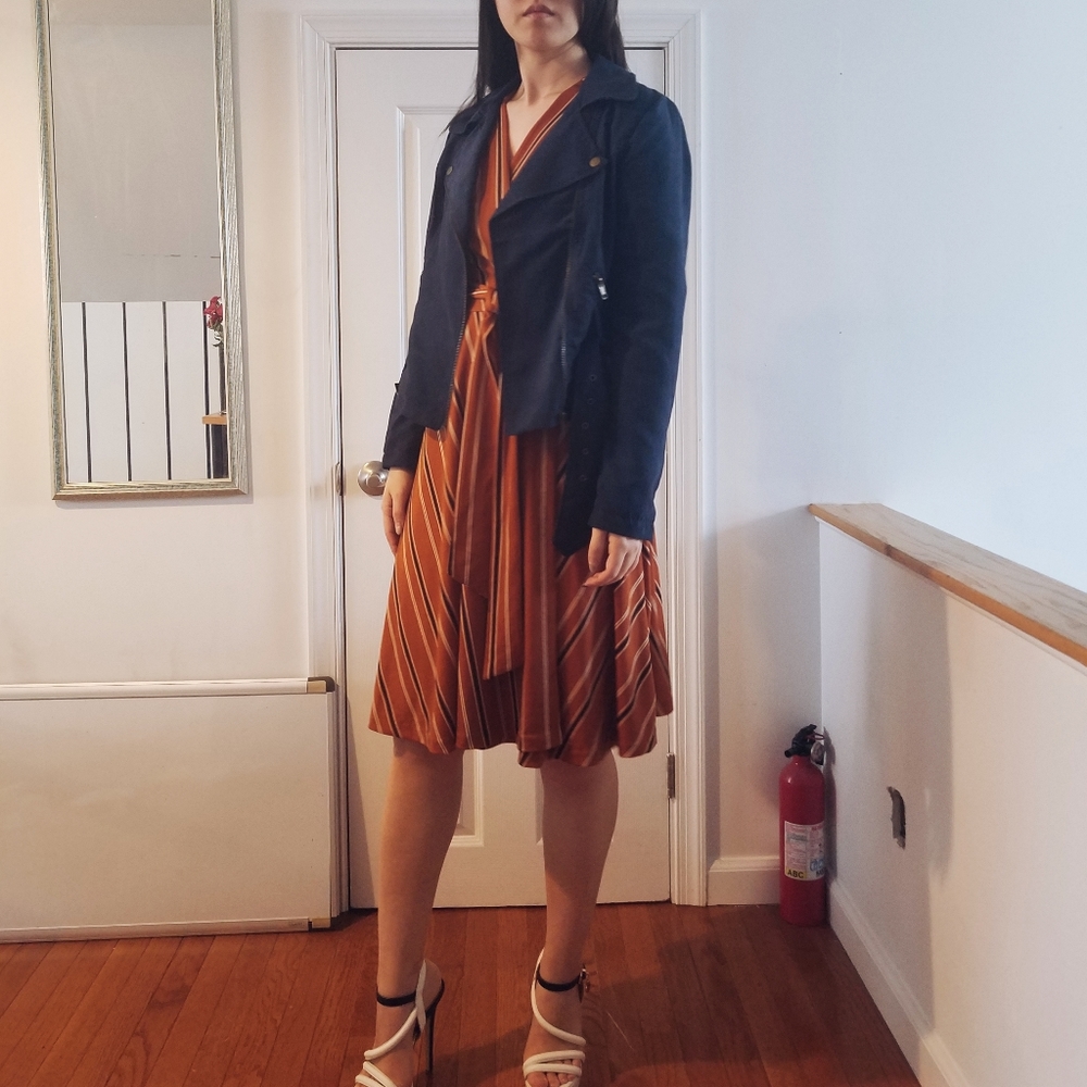 Navy Suede Jacket - Picture 2 of 3